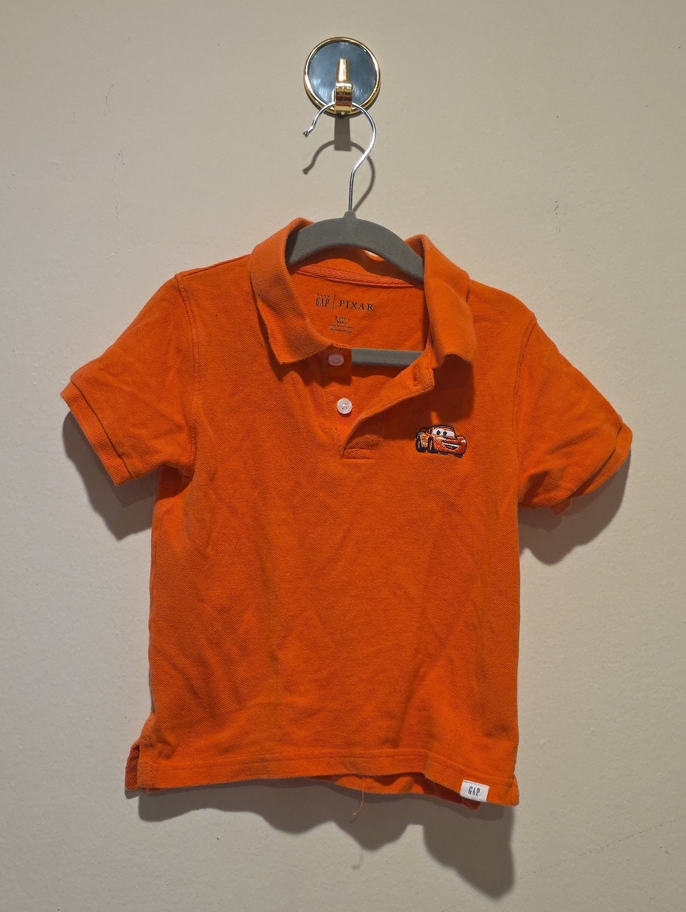 Baby GAP Orange Kids Polo with Lightning McQueen Patch Size 3 Cars